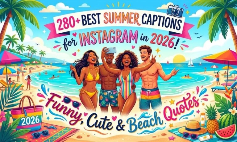 280+ Best Summer Captions for Instagram in 2026 Funny, Cute & Beach Quotes 