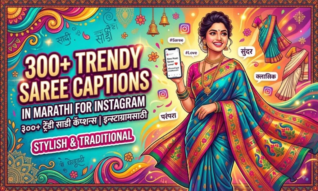 300+ Trendy Saree Captions in Marathi for Instagram Stylish, Traditional