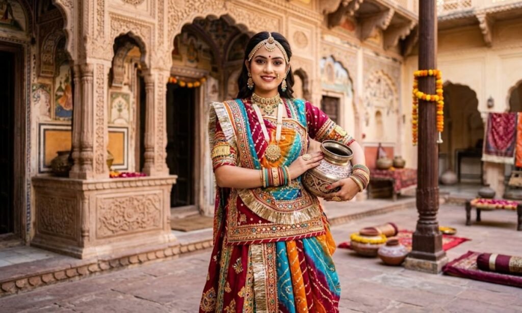 Captions for Rajasthani Look in Hindi 🌺