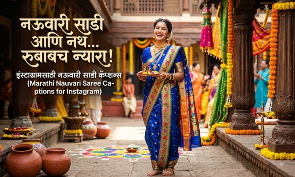 Nauvari Saree Caption for Instagram in Marathi