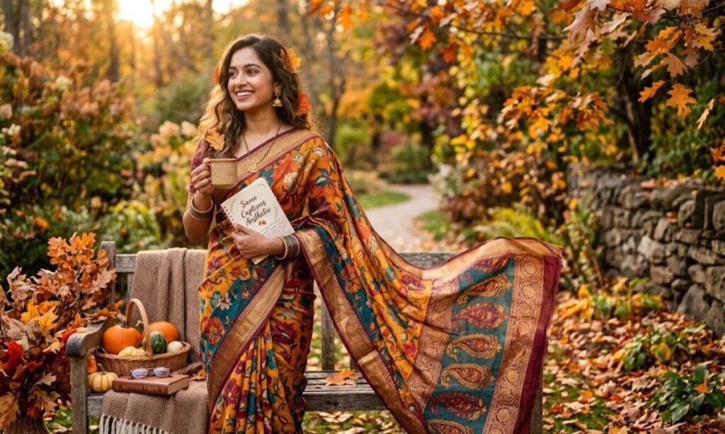 Saree Captions Aesthetic 🍂