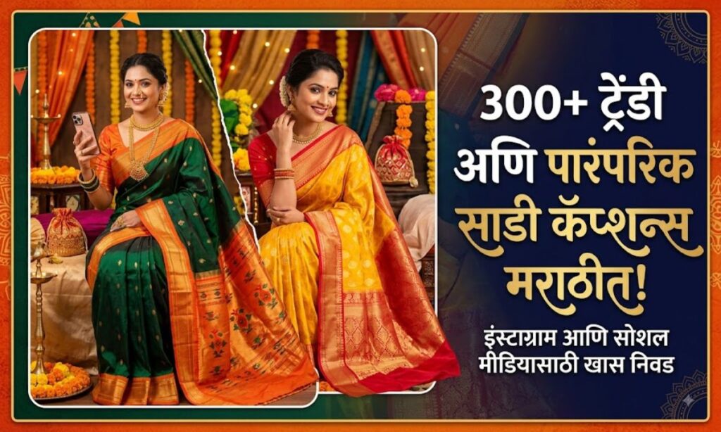Traditional Saree Caption in Marathi