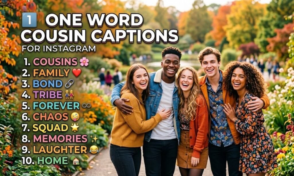 1️⃣ One Word Cousin Captions for Instagram