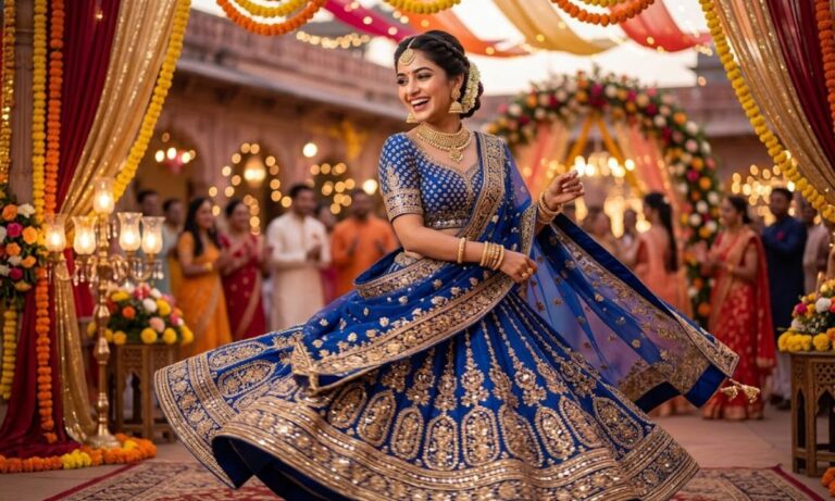 280+ Cute, Classy & Royal Lehenga Captions for Instagram 