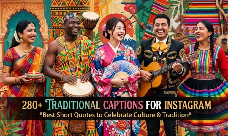 280+ Traditional Captions for Instagram Best Short Quotes to Celebrate Culture & Tradition
