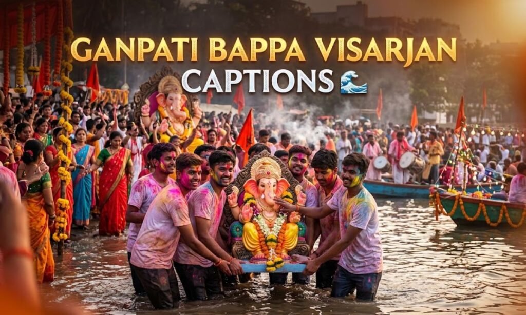 Ganpati Bappa Visarjan Captions 🌊