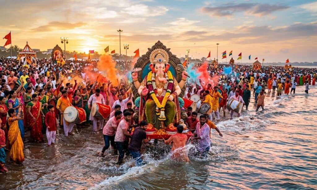 Ganpati Bappa Visarjan Captions 🌊