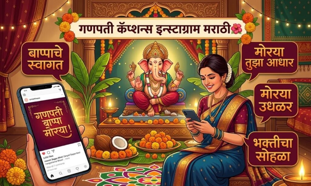 Ganpati Captions for Instagram Marathi 🌺
