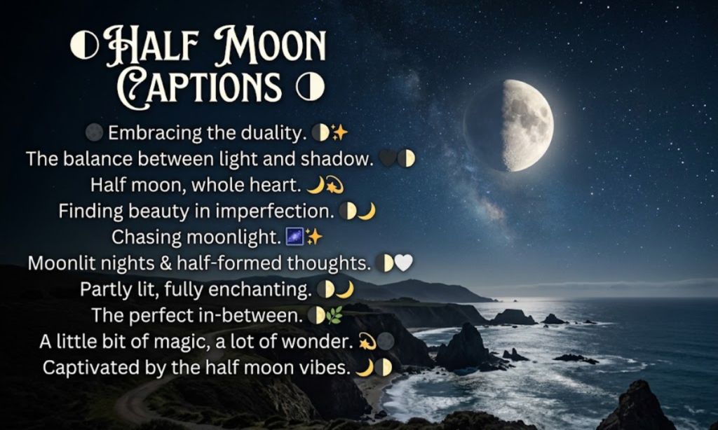 Half Moon Captions 🌗