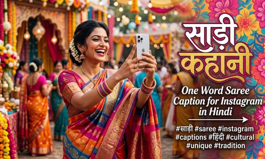 One Word Saree Caption for Instagram in Hindi