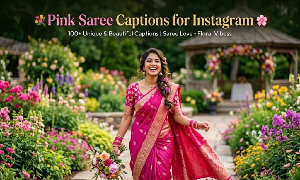 Pink Saree Captions for Instagram 🌸