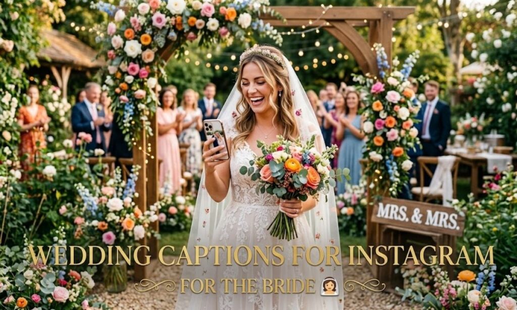 Wedding Captions for Instagram for Bride 👰