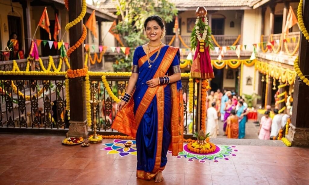 🥻 Nauvari Saree Caption for Instagram in Marathi
